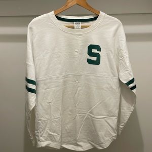 Michigan State Spartans fan long-sleeve Victoria’s Secret PINK; size M